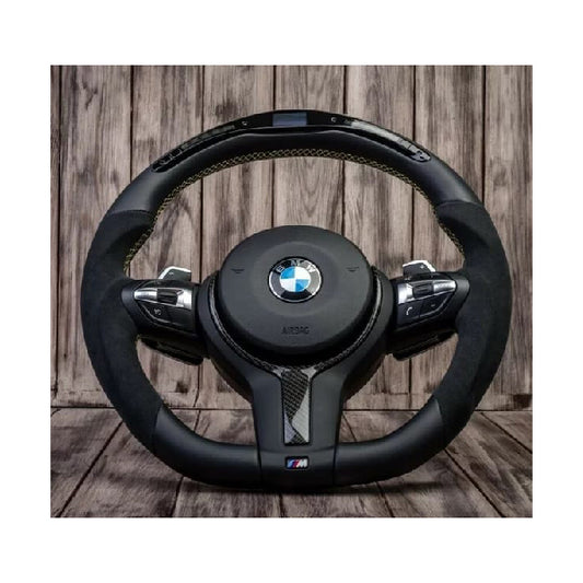 BMW Carbon fiber Steering Wheel with RPM LED | Material - Alcantara - Autobacs India