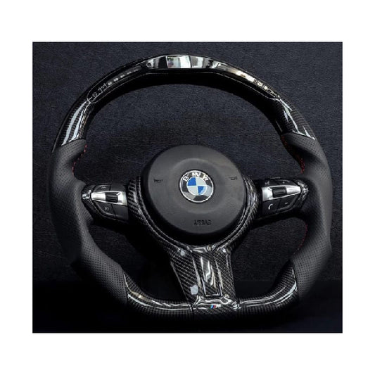 BMW Carbon fiber Steering Wheel with RPM LED | Material -Perforated Leather - Autobacs India