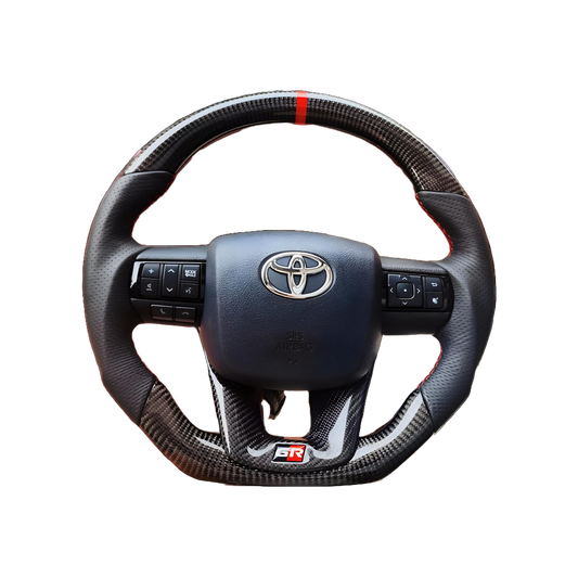 Toyota GR Original Carbon Fibre Steering Wheel | Perforated leather | Red -Line Color - Autobacs India
