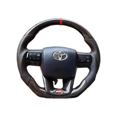 Toyota GR Original Carbon Fibre Steering Wheel | Perforated leather | Red -Line Color - Autobacs India