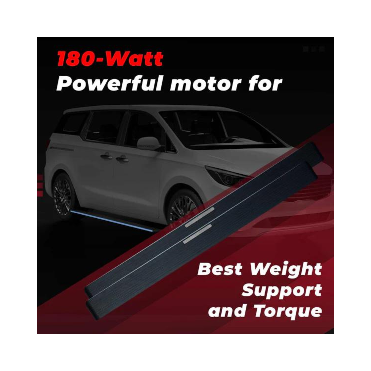 Electric Side Step for Kia Carnival 2020+ with RGB Streamer Lights & App Controlled