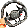 CARBON FIBER STEERING WHEEL WITH RPM LED LIGHTS FOR AUDI