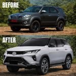 Legender front facelift bodykit for toyota fortuner 2012-2016