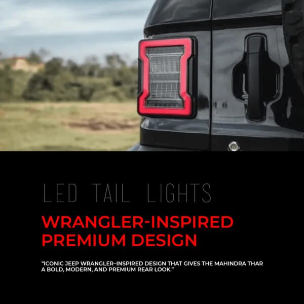 New Wrangler Style LED Tail Lights For Mahindra Thar