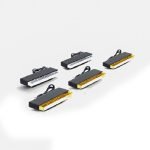 alt="Mahindra Thar with UFO LED roof marker lights installed at night"