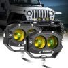 Auxbeam 4 Inch 60W Amber LED Pod Lights – Spot & Flood Beam Combo