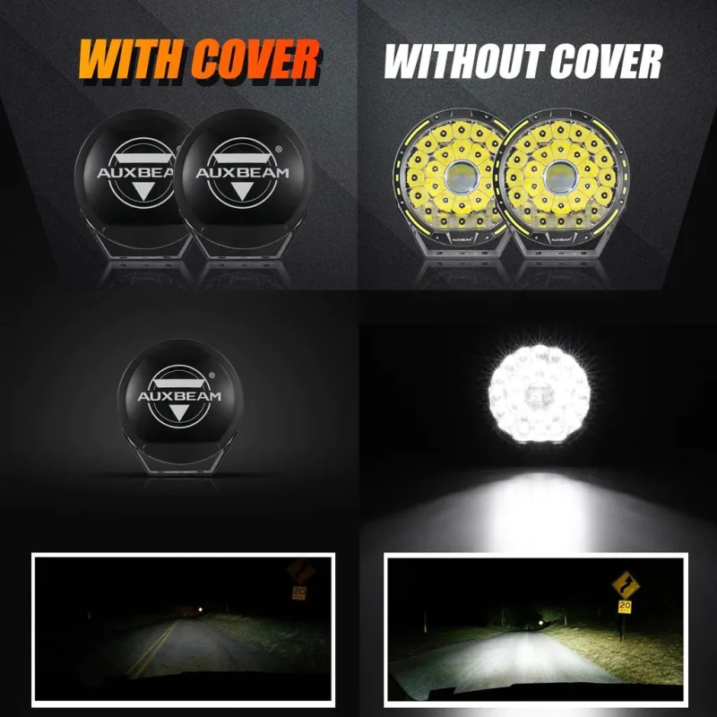 9 Inch Round LED Driving Light Black Cover Light Shield - Image 4