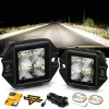 Auxbeam 3.5 Inch 40W Flush Mount LED Pod Lights White & Amber Flood Off Road Lights