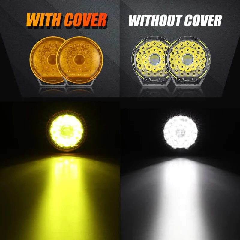 9 Inch Round LED Driving Light Amber Cover Light Shield - Image 6