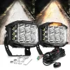 Auxbeam 5 Inch 168W 16440LM Side Shooter LED Pod Lights With Amber DRL