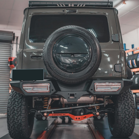 Hamer rear bumper installed on Suzuki Jimny