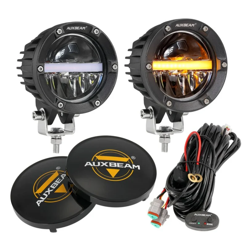 4 Inch 110W Round OFF Road LED Pod Lights Combo Beam With Wiring Harness