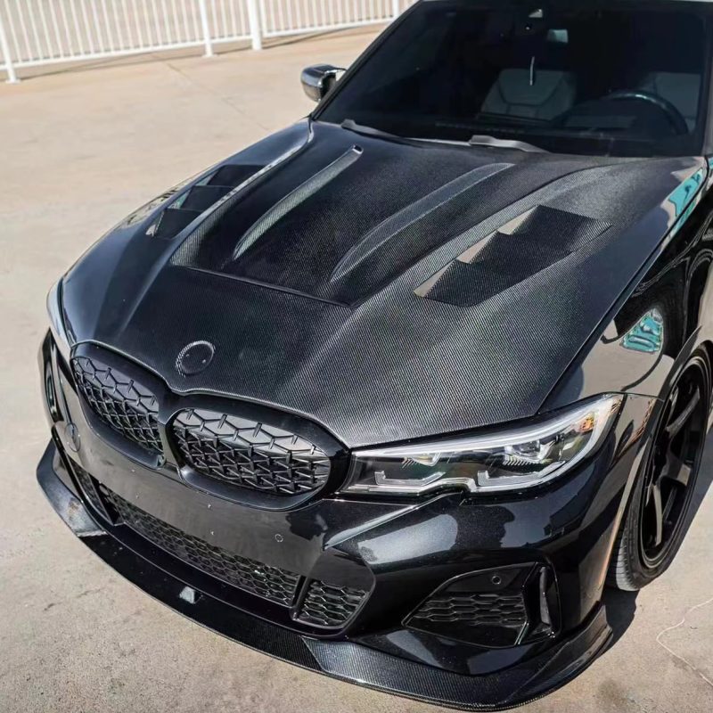 JSK STYLE CARBON FIBER HOOD BONNET for 2019-2021 BMW 3 SERIES G20 - Image 3