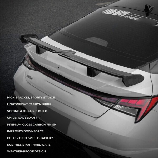 12th Gen Universal Carbon Fibre Rear Spoiler for Sedan (High Bracket)