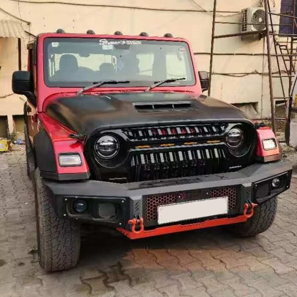 Wrangler style hood for mahindra thar and thar roxx