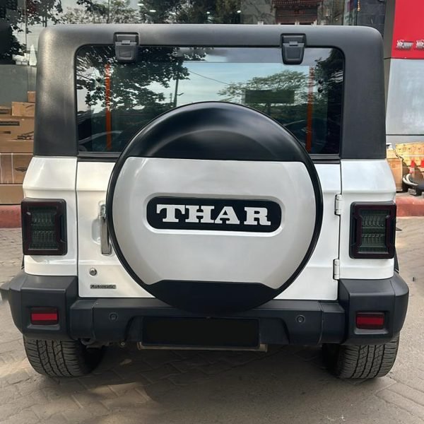 Stephney Cover for Thar 3 Door | Silver & Black Spare Wheel Cover