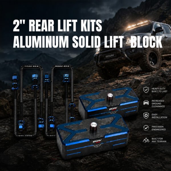 ROAV4X4 2 Inch Rear Lift Kit Aluminum Solid Lift Block for Toyota Hilux